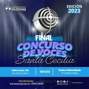 Afiche promocional del Concurso de Voces Santa Cecilia edición 2023